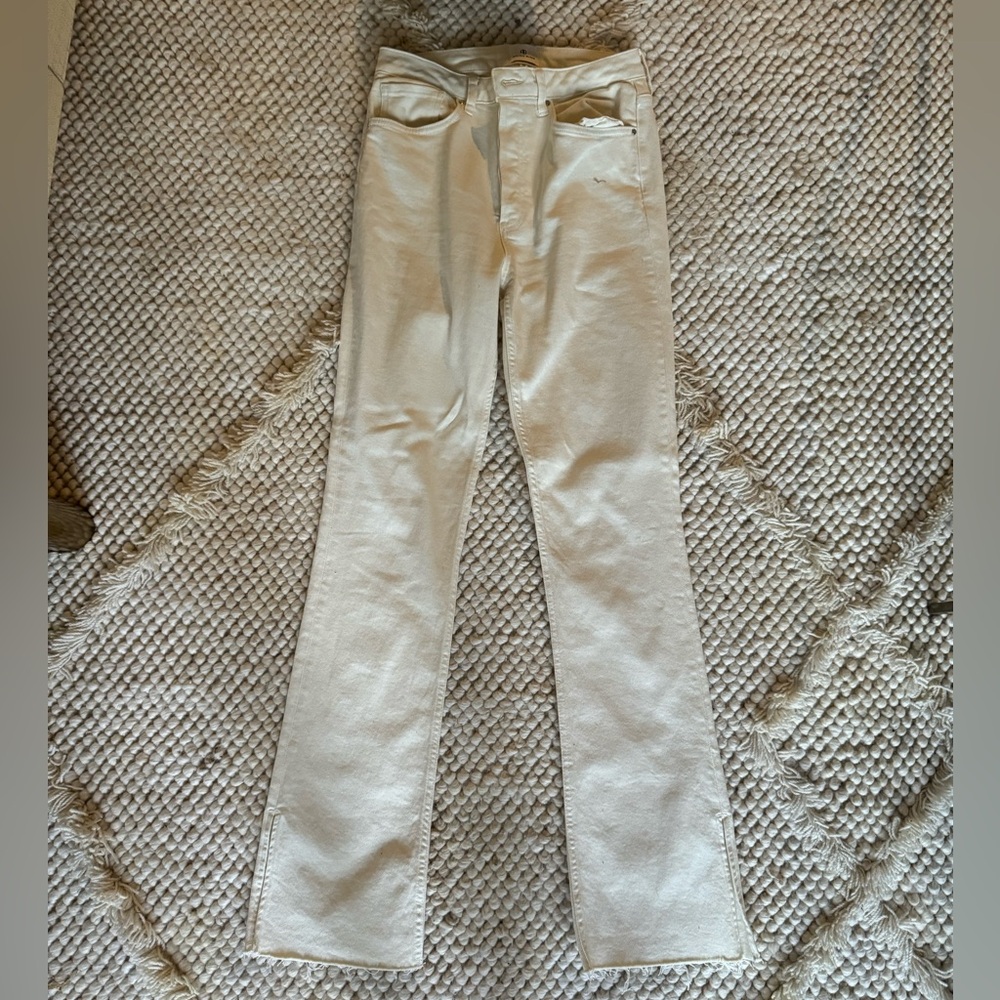 Anine Bing cream split hem high rise jeans size 29